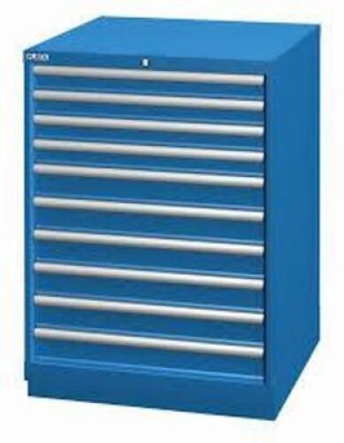 DESCRIPTION: (1) MODULAR DRAWER TOOL CABINET BRAND/MODEL: LISTA INFORMATION: GREYISH BLUE SIZE: 60" X 30" X 27.5", 10 DRAWER RETAIL$: $2940.37 EA QTY: