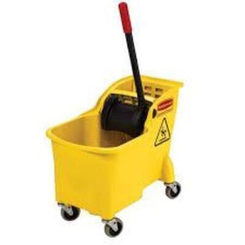 DESCRIPTION: (1) MOP BUCKET BRAND/MODEL: RUBBERMAID SIZE: 31 QT RETAIL$: $70.00 EA QTY: 1