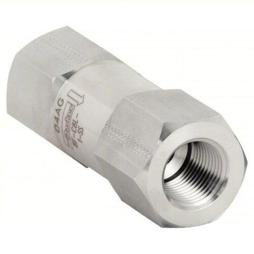 DESCRIPTION: (3) INSTRUMENTATION CHECK VALVE BRAND/MODEL: PARKER #2KLD4 INFORMATION: STAINLESS STEEL, 1/2" FNPT, INLINE POPPET RETAIL$: $263.92 EA QTY