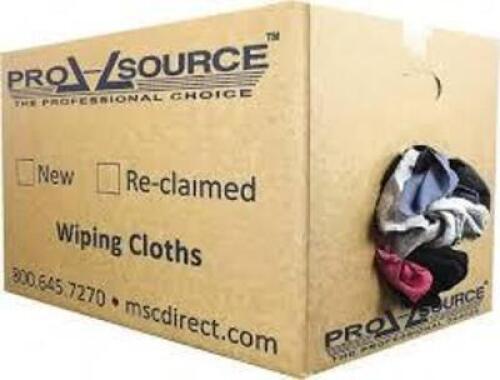 DESCRIPTION: (1) BOX OF RECLAIMED WIPING CLOTHSBRAND/MODEL: PRO-SOURCEINFORMATION: 25LBSRETAIL$: $91.62 EAQTY: 1