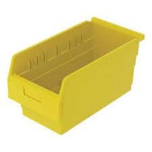 DESCRIPTION: (8) STORAGE BIN BRAND/MODEL: AKRO-MILS #30886YELLO INFORMATION: YELLOW SIZE: 8" TALL RETAIL$: $17.96 EA QTY: 8