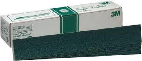 DESCRIPTION: (1) CASE OF (50) ABRASIVE SHEETSBRAND/MODEL: 3M #00543INFORMATION: GREEN CORPSSIZE: 2-3/4" X 16 1/2"RETAIL$: $116.50 EAQTY: 1