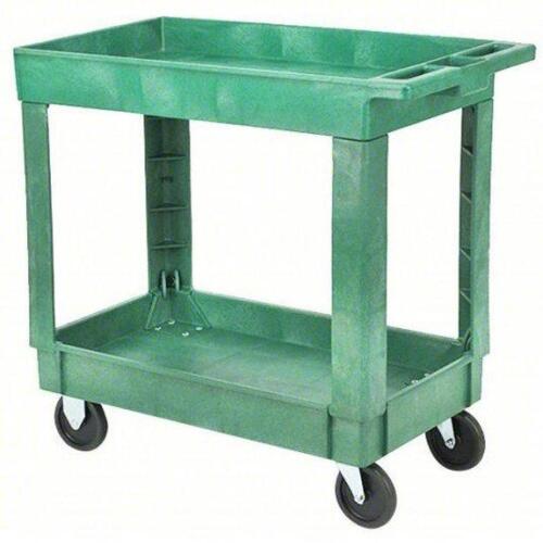 DESCRIPTION: (1) UTILITY CART WITH DEEP LIPPED PLASTIC SHELVES BRAND/MODEL: 5UTJ0A SIZE: 500 LB CAP 32X34X17 RETAIL$: $150.91 EA QTY: 1