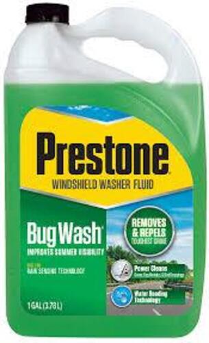 DESCRIPTION: (3) WINDSHIELD WASHER FLUID BUG WASH BRAND/MODEL: PRESTONE SIZE: 1 GALLON RETAIL$: $34.38 EA QTY: 3