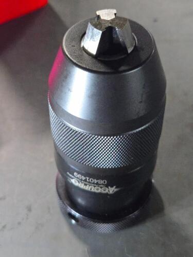 DESCRIPTION: (1) TAPERED MOUNT DRILL CHUCK BRAND/MODEL: ACCUPRO 08401499 SIZE: 1/32" TO 1/2" CAP JT33` RETAIL$: $93.24 QTY: 1