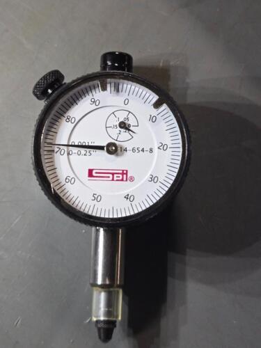 DESCRIPTION: (1) DIAL DROP INDICATOR BRAND/MODEL: SPI 14-654-8 SIZE: 0.2500" MAX 1-100 MAX DIAK RETAIL$: $102.27 QTY: 1