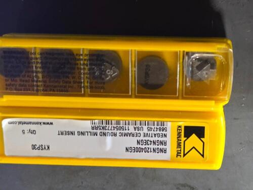 DESCRIPTION: (20) CERAMIC TURNING INSERTS BRAND/MODEL: KENNAMETAL RNGN 120400EGN RETAIL$: $480.20 QTY: 20