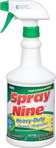DESCRIPTION: (4) HEAVY-DUTY CLEANER DEGREASER BRAND/MODEL: SPRAY NINE SIZE: 32 FL OZ RETAIL$: $11.14 EA QTY: 4