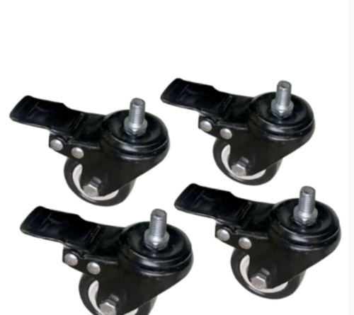 DESCRIPTION: (4) HARD RUBBER SWIVEL WITH BRAKE CASTER BRAND/MODEL: WORKSMART #CA5SBR-RB INFORMATION: SWIVEL WITH RUBBER DONUT AND BRAKE SIZE: 5" RETAI