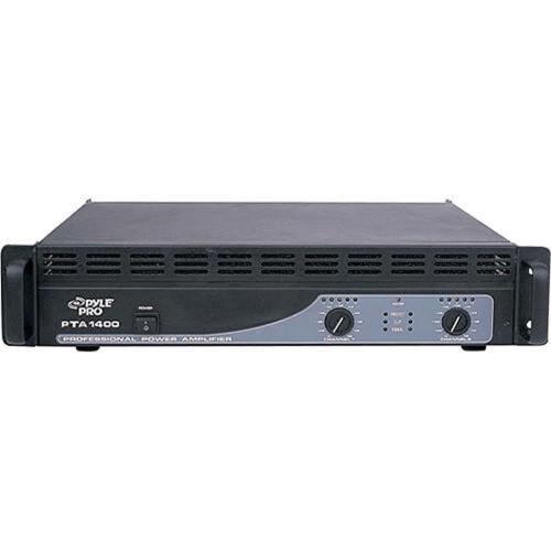 DESCRIPTION: (1) STEREO POWER AMPLIFIER BRAND/MODEL: PYLE/PTA1400 INFORMATION: STEREO OR BRIDGED MODES, 350W/CHANNEL @ 8 OHMS, 1/4" AND XLR INPUTS QTY