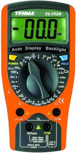 DESCRIPTION: (1) RANGING MULTIMETER BRAND/MODEL: TENMA/72-7725 INFORMATION: BATTERY POWERED QTY: 1