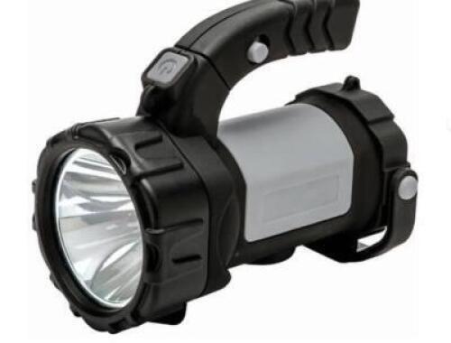 DESCRIPTION: (2) HAND HELD SPOTLIGHT BRAND/MODEL: ATAK OUTDOOR INFORMATION: USES 3 AA BATTERIES, NOT INCLUDED, 180 DEGREE LOCKING SWIVEL HANDLE QTY: 2