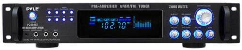 DESCRIPTION: (1) HYBRID HOME STEREO RECEIVER/AMPLIFIER BRAND/MODEL: PYLE/P2001AT INFORMATION: AM/FM TUMER, WORKS AS KARAOKE SYSTEM W/MIC SIZE: 19'' W
