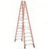 DESCRIPTION: (1) TWIN STEPLADDER BRAND/MODEL: LOUISVILLE #1CMU2 INFORMATION: ORANGE SIZE: 14 FT LADDER HT, 13 STEPS, 375 LB, 111 1/2 IN BASE SPREAD, F