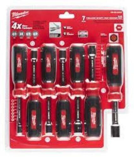 DESCRIPTION: (1) SET OF (7) HOLLOW SHAFT NUT DRUVER SET BRAND/MODEL: MILWAUKEE #48-22-2407 INFORMATION: SAE RETAIL$: $59.95 EA QTY: 1