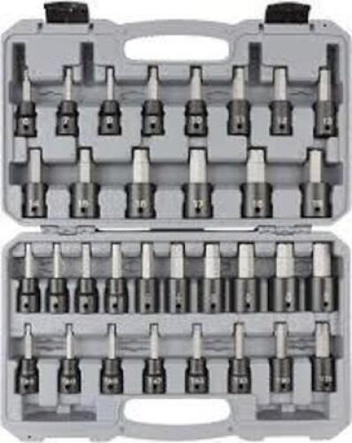 DESCRIPTION: (1) HEX TORX BITS BRAND/MODEL: TEKTON #020209052327 INFORMATION: 32 PIECES SIZE: 1/2" DRIVE RETAIL$: $133.08 EA QTY: 1