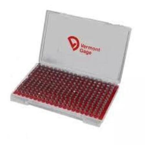 DESCRIPTION: (1) PIN GAGE SET BRAND/MODEL: VERMONT GAGE/101100500 INFORMATION: CLASS ZZ/250-PIECES/MINOR DAMAGES TO CASE, MUST COME INTO INSPECT SIZE: