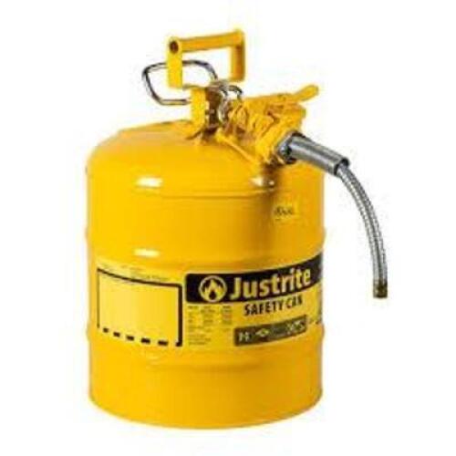 DESCRIPTION: (1) SAFETY CAN BRAND/MODEL: JUSTRITE #7250220 INFORMATION: YELLOW SIZE: 5 GAL RETAIL$: $61.00 EA QTY: 1