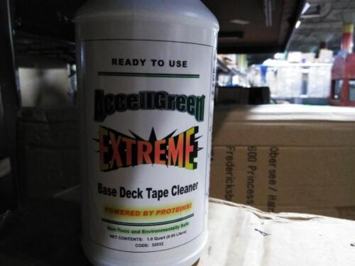 DESCRIPTION: (12) BASE DECK TAPE CLEANER BRAND/MODEL: ACCELLGREEN EXTREME SIZE: 1 QT RETAIL$: $8.00 EA QTY: 12