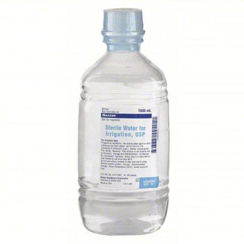 DESCRIPTION: (6) STERILE WATER FOR IRRIGATION BRAND/MODEL: BAXTER #2F7114 SIZE: 1000 ML RETAIL$: $9.95 EA QTY: 6
