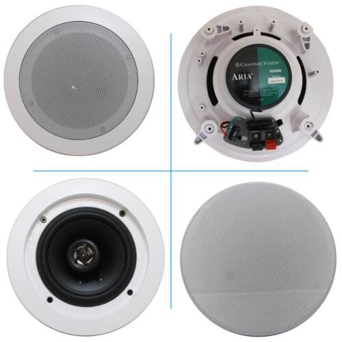 DESCRIPTION: (1) PAIR OF CEILING SPEAKERS BRAND/MODEL: CHANNEL VISION/IC608 SIZE: 8.50 x 8.00 x 9.00 Inches QTY: 1