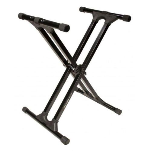 DESCRIPTION: (1) KEYBOARD STAND BRAND/MODEL: ULTIMATE SUPPORT/IQ-3000 INFORMATION: 9 HEIGHT POSITIONS, HOLDS UP TO 300LBS RETAIL$: $149.99 QTY: 1