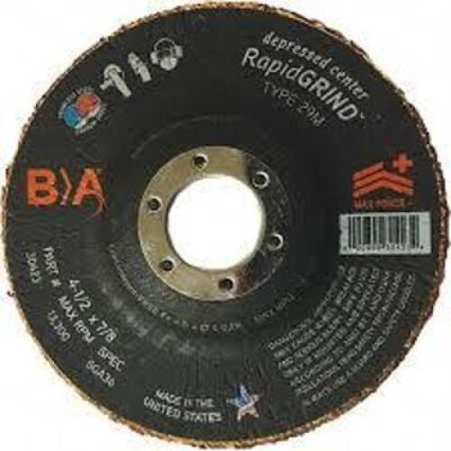DESCRIPTION: (25) DEPRESSED CENTER GRINDING WHEEL BRAND/MODEL: BA #30423 INFORMATION: TYPE 29M SIZE: 4-1/2" X 7/8" RETAIL$: $8.52 EA QTY: 25
