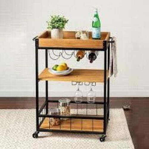 DESCRIPTION: (1) LOFT KITCHEN CART WITH TRAY BRAND/MODEL: HONEY CAN DO #CRT-08852 INFORMATION: BLACK RETAIL$: $120.99 EA QTY: 1