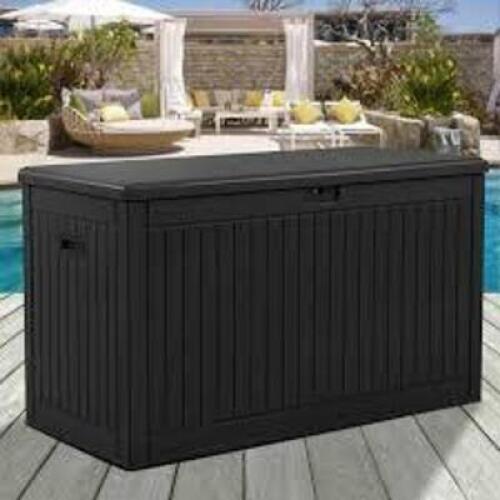 DESCRIPTION: (1) OUTDOOR DECK BOX BRAND/MODEL: DEXTRUS INFORMATION: BLACK RETAIL$: $259.99 EA QTY: 1