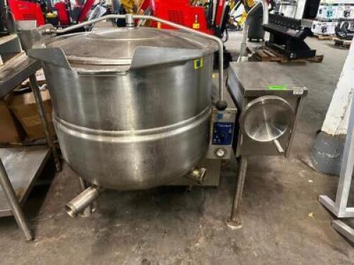 DESCRIPTION CLEVELAND 40 GALLON NATURAL GAS TILTING KETTLE BRAND / MODEL: CLEVELAND KGL-40-T ADDITIONAL INFORMATION NATURAL GAS, 120 VOLT, 1 PHASE. RE