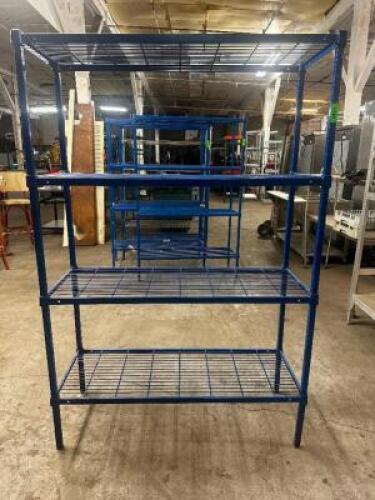 DESCRIPTION 48" X 18" FOUR TIER HEAVY DUTY BLUE METAL SHELVING SIZE 48" X 18" X 72" LOCATION BAY 6 QTY 1
