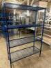 DESCRIPTION 48" X 18" FOUR TIER HEAVY DUTY BLUE METAL SHELVING SIZE 48" X 18" X 72" LOCATION BAY 6 QTY 1 - 2