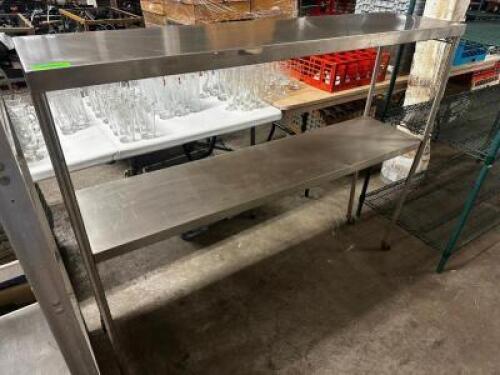 DESCRIPTION 48" X 9" THREE TIER ROLL ABOUT STAINLESS RISER SHELF BRAND / MODEL: 1 LOCATION BAY 6 QTY 1