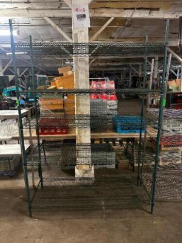 DESCRIPTION 48" X 24" FIVE TIER COATED WIRE SHELF. SIZE 48" X 24" X 72": LOCATION BAY 6 QTY 1