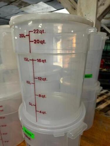 DESCRIPTION (2) 22 QT PLASTIC CONTAINERS W/ LIDS SIZE 22 QT THIS LOT IS: SOLD BY THE PIECE LOCATION BAY 6 QTY 2