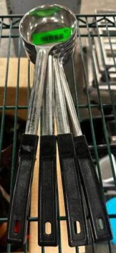 DESCRIPTION (4) STAINLESS PORTION SCOOPS THIS LOT IS: SOLD BY THE PIECE LOCATION BAY 6 QTY 4
