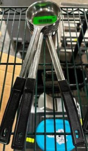 DESCRIPTION (4) STAINLESS PORTION SCOOPS THIS LOT IS: SOLD BY THE PIECE LOCATION BAY 6 QTY 4