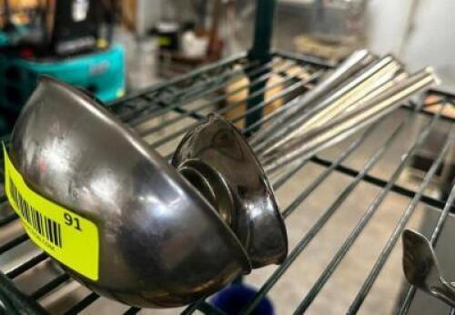 DESCRIPTION (6) ASSORTED STAINLESS LADLES THIS LOT IS: SOLD BY THE PIECE LOCATION BAY 6 QTY 6