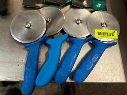 DESCRIPTION (4) 4" PIZZA WHEELS THIS LOT IS: SOLD BY THE PIECE LOCATION BAY 6 QTY 4