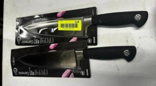 DESCRIPTION (2) GENESIS KITCHEN KNIVES ( NEW ) THIS LOT IS: SOLD BY THE PIECE LOCATION BAY 6 QTY 2