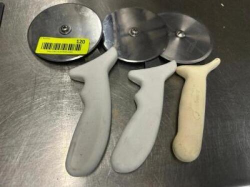 DESCRIPTION (3) 4" PIZZA WHEELS. THIS LOT IS: SOLD BY THE PIECE LOCATION BAY 6 QTY 3