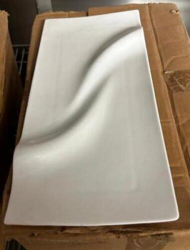 DESCRIPTION (12) 14" X 6" CHINA PLATTERS. THIS LOT IS: SOLD BY THE PIECE LOCATION BAY 6 QTY 12
