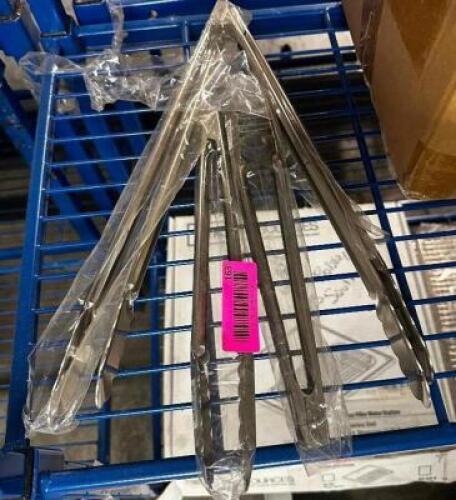 DESCRIPTION (5) STAINLESS TONGS ( NEW ) THIS LOT IS: SOLD BY THE PIECE LOCATION BAY 6 QTY 5