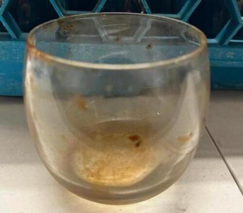 DESCRIPTION (20) STEMLESS WINE GLASSES. ADDITIONAL INFORMATION W/ GLASS RACK THIS LOT IS: SOLD BY THE PIECE LOCATION BAY 6 QTY 20