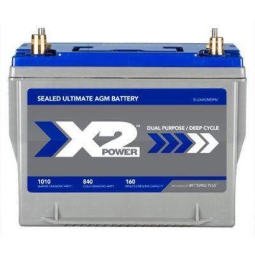 SLI24AGMDPM X2Power BCI Group 24M 12V 76AH 840CCA AGM Deep Cycle Marine & RV Battery