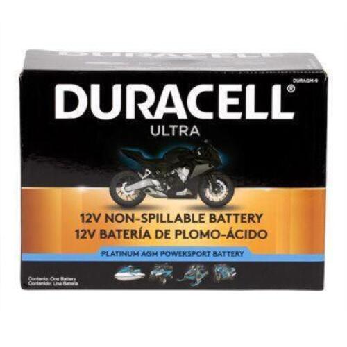 CYL10010 Duracell Ultra 9-BS 12V 120CCA AGM Powersport Battery
