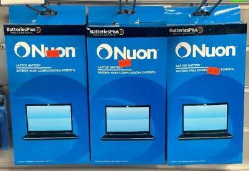 (3) - PC. LOT OF ASSORTED LAPTOP REPLACEMENT BATTERIES