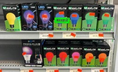 (20) ASSORTED COLORED LIGHT BULBS