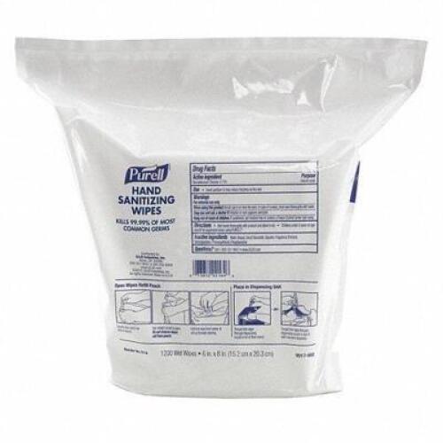 DESCRIPTION: (2) BAG OF (1200) HAND SANITIZING WIPES BRAND/MODEL: PURELL #14L978 RETAIL$: $87.00 TOTAL SIZE: 6X8 QTY: 2