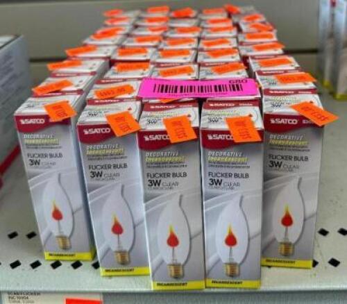 (40) DECORATIVE INCANDESCENT FLICKER BULBS